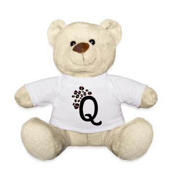 Lettre q motifs léopard - Nounours - blanc - Devant
