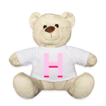 Pop und moderner rosa Buchstabe h - Teddy - Weiß - Vorne