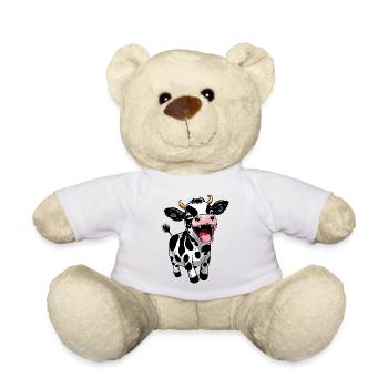 Cute Calf Calf Funny Farm Design - Teddy Bear - white - Front