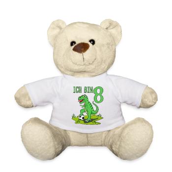 dinosaure rex football 8 anniversaire - Nounours - blanc - Devant