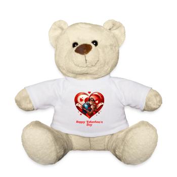 Happy Valentine s Day - Nounours - blanc - Devant