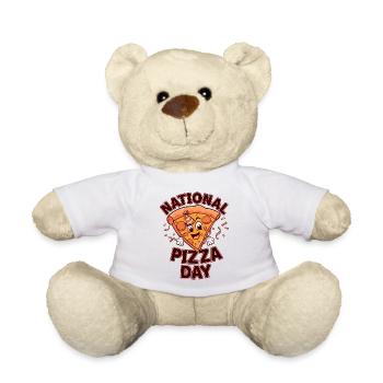 Journée nationale de la pizza 2025 pizza day gift - Nounours - blanc - Devant
