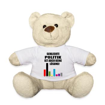 Bad politics is not a solution either - Teddy Bear - white - Front