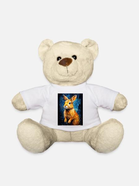 Rabbit in digital art - Teddy Bear - white