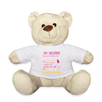 10 Jahre alt! Geburtstagsgeschenk 10. Geburtstag - Teddy - Weiß - Vorne