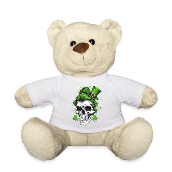 St. Patrick's Day skull with green hair - Teddy Bear - white - Front