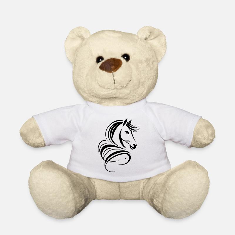 Dessin abstrait de cheval stylisé - Nounours - blanc