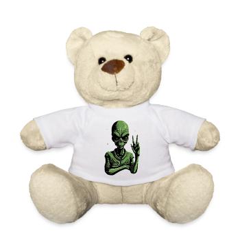 Alien Peace Sign - Teddy - Weiß - Vorne
