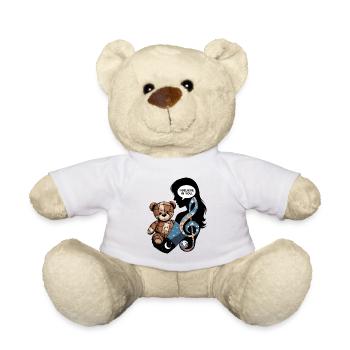 Encourager l’ours en peluche avec de la musique et du confort au clair de lune - Nounours - blanc - Devant