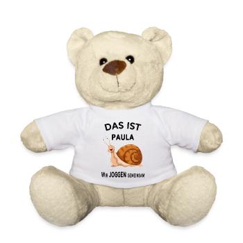 Gemeinsam joggen Lustige Sprüche Humor - Teddy - Weiß - Vorne