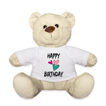 HAPPY BIRTHDAY. HAPPY BIRTHDAY. ANNIVERSARY. - Teddy Bear - white - Front