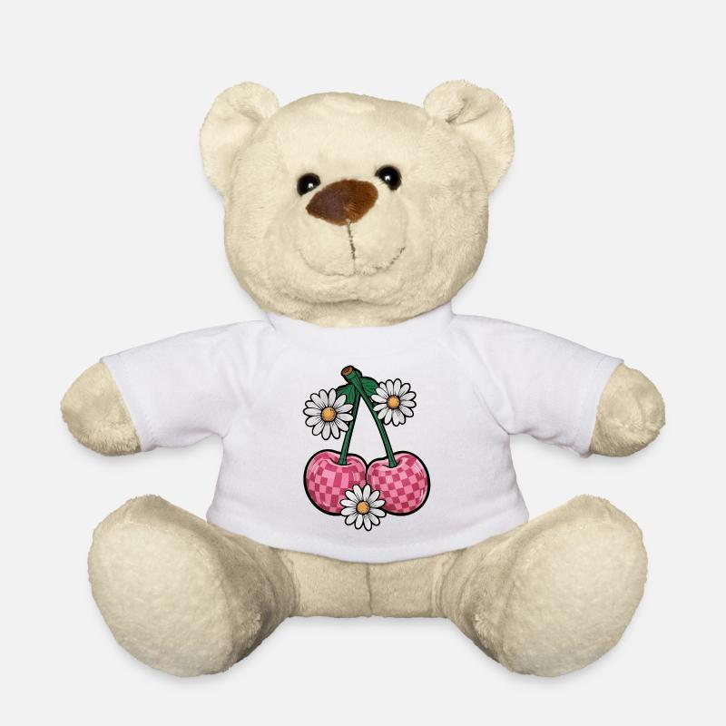 Charming Cherry and Daisy - Teddy Bear - white