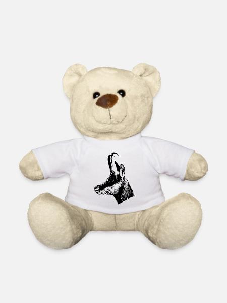 Gamsportrait - Teddy - Weiß