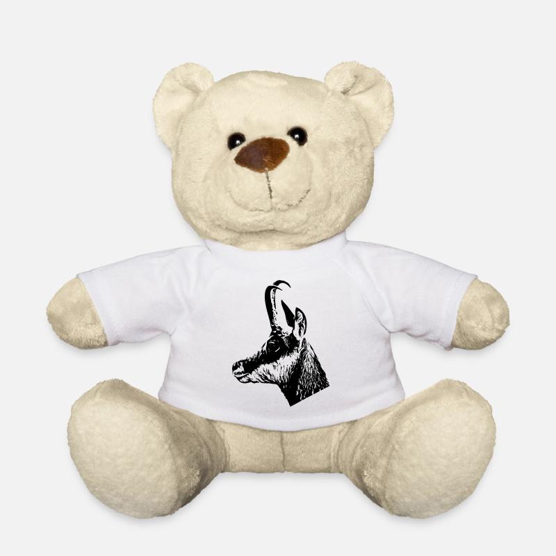 Gamsportrait - Teddy - Weiß