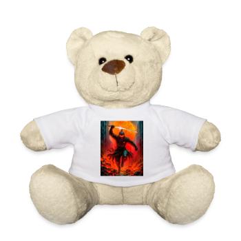 Feuriger Ninja im Kampf - Teddy - Weiß - Vorne