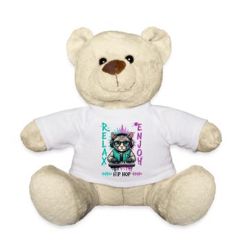 KatzenDJ Hip-Hop Splash - Teddy - Weiß - Vorne