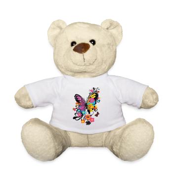 Papillon Coloré Coloré Beau Art Nature - Nounours - blanc - Devant