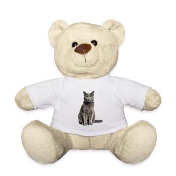 Graue Katze – Sanft, stilvoll & zum Verlieben! - Teddy - Weiß - Vorne