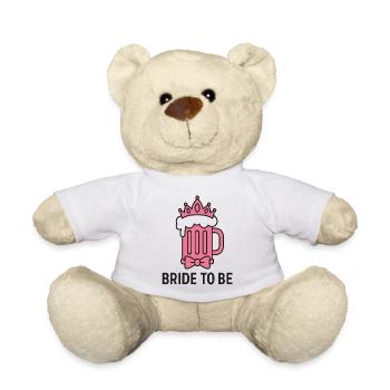 Bierkrug im Bride Look - Teddy - Weiß - Vorne