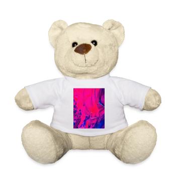 Design abstrait de la mer rose et bleue - Nounours - blanc - Devant
