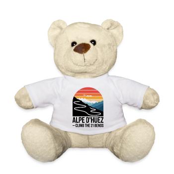 Alpe d'Huez 21 Kurven Straßenradsport Kunst - Teddy - Weiß - Vorne