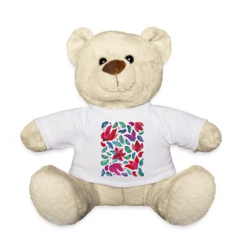Fleurs vibrantes - Nounours - blanc - Devant