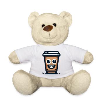 Fröhliche Kaffeetasse Illustration - Teddy - Weiß - Vorne