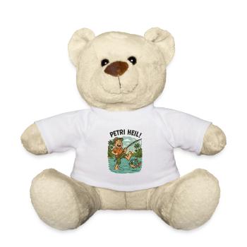 Petri Heil - or the piranha hangs on the toe - Teddy Bear - white - Front