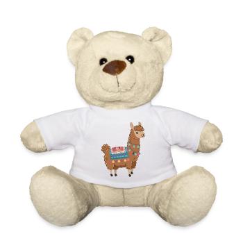 Buntes Boho-Lama - Teddy - Weiß - Vorne