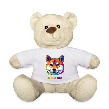 Shiba Inu Pop Art – colorful portrait for dog fans - Teddy Bear - white - Front
