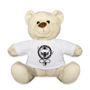 Mystische Hekate Eule mit Symbolen und Mond - Teddy - Weiß - Vorne