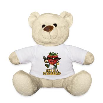 Strawberry Cartoon Design - Teddy Bear - white - Front