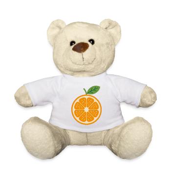 Juicy Orange Minimalist Citrus Graphic - Teddy Bear - white - Front