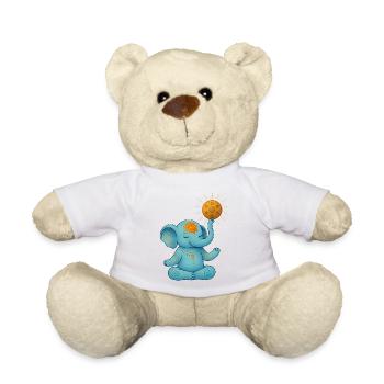 Yoga Elefant mit Handpan Sonne - Teddy - Weiß - Vorne