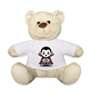Motif citrouille vampire d'Halloween - Nounours - blanc - Devant