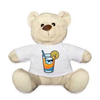 Été citronné avec glaçons et lunettes de soleil - Nounours - blanc - Devant