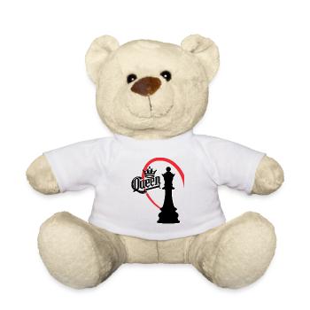 Schachkönigin Links Halbherz - Teddy - Weiß - Vorne