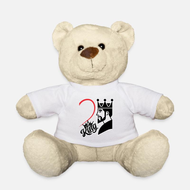 A king with a heart and an inscription on the right side - Teddy Bear - white