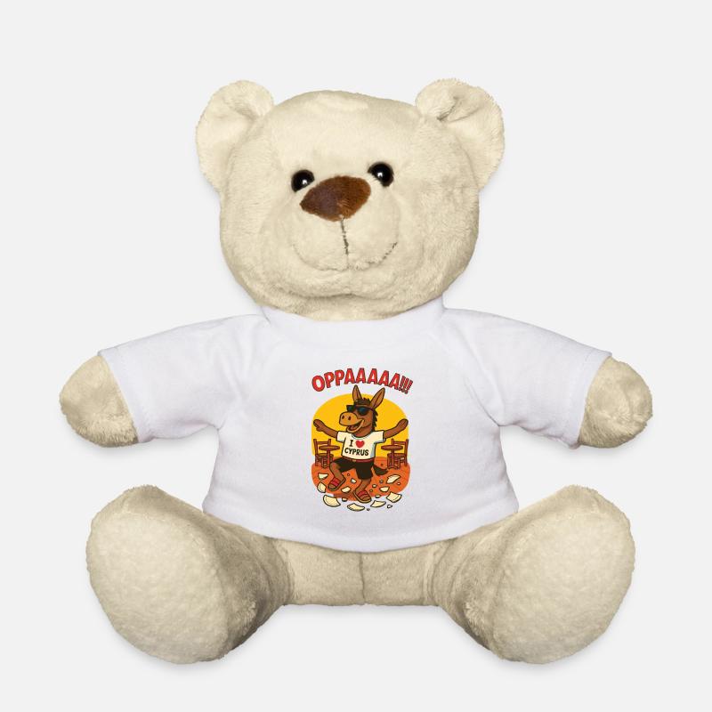 Funny donkey with Cyprus inscriptions - Teddy Bear - white