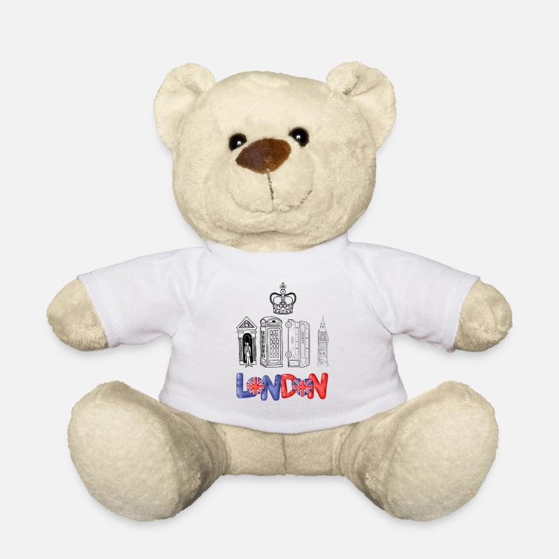 Drapeau London Love Heart - Nounours - blanc