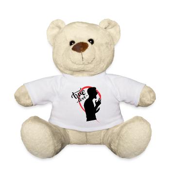 Schreiender Kerl halbes Herz - Teddy - Weiß - Vorne