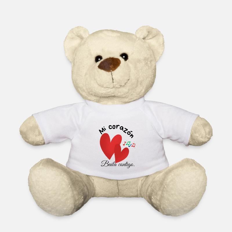 Red hearts - Teddy Bear - white