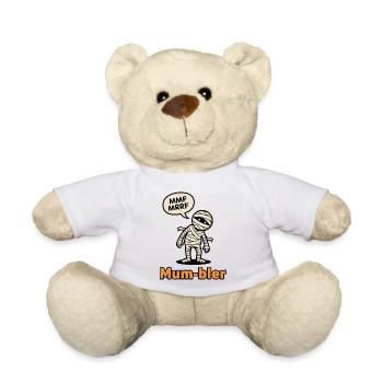 Personnage de momie avec bulle de dialogue - Nounours - blanc - Devant