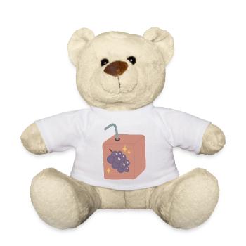 Grape Juice Box Design - Teddy Bear - white - Front