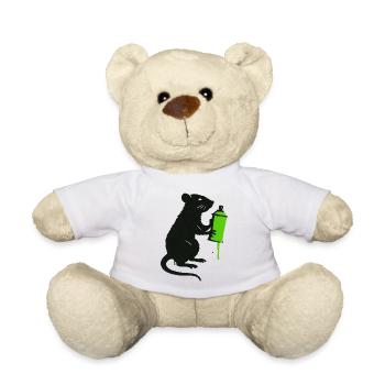 Wissenschaftlicher Ratten-Illustration mit Spritze - Teddy - Weiß - Vorne