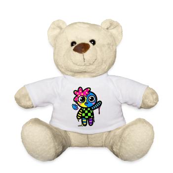 Split Face Regenbogen Pop Art - Teddy - Weiß - Vorne