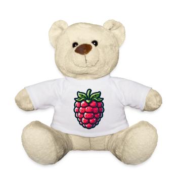 Raspberry Pop Cartoon Red - Teddy Bear - white - Front