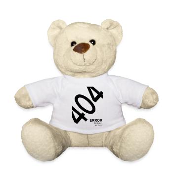 404 Error Motivation not found Lustiger IT Spruch - Teddy - Weiß - Vorne