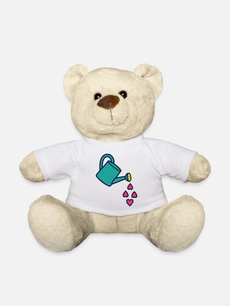 Gießkanne der Liebe und der Herzen - Teddy - Weiß