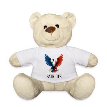 Aigle flamboyant bleu blanc rouge France Patriote - Nounours - blanc - Devant